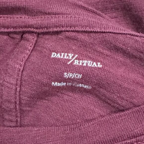Anthropologie Daily Ritual Maroon Tee Shirt Dress Women’s Small - Picture 4 of 4